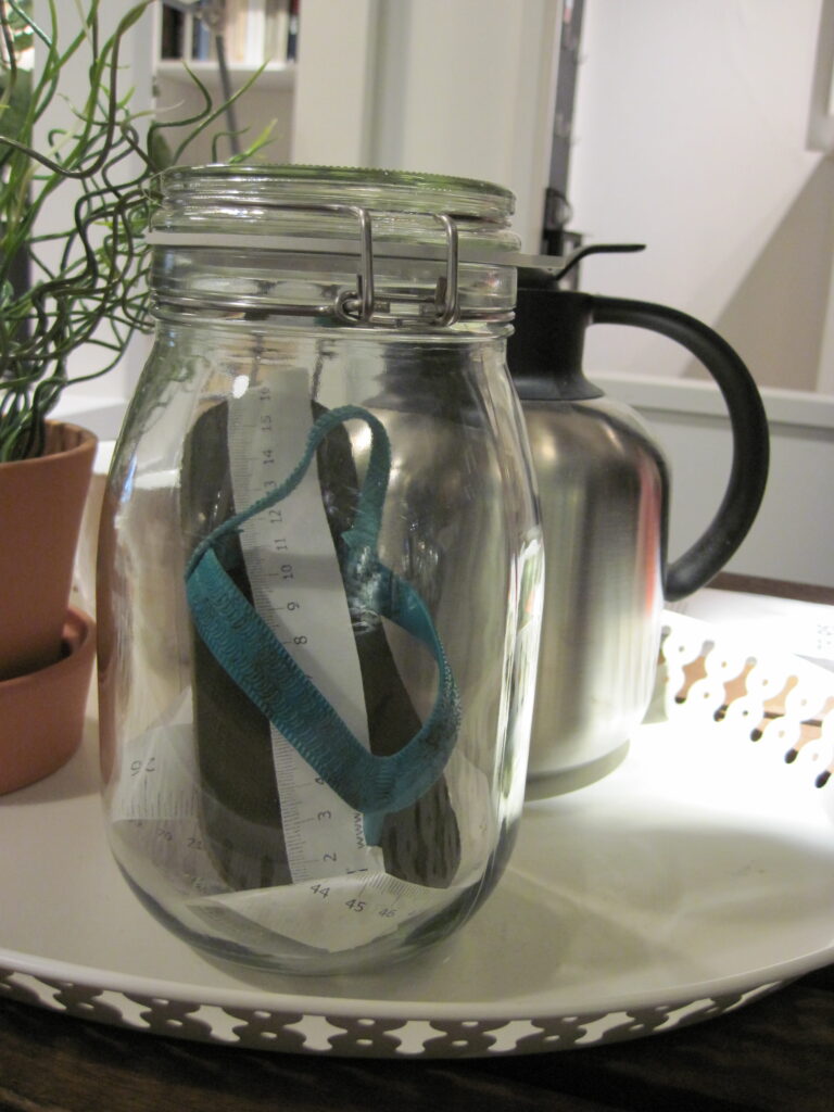 A child’s slipper left in the parking lot, measured with IKEA precision. Esmé’s archive of the inexplicable grows.